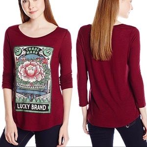 Lucky Brand | Maroon Graphic Tee